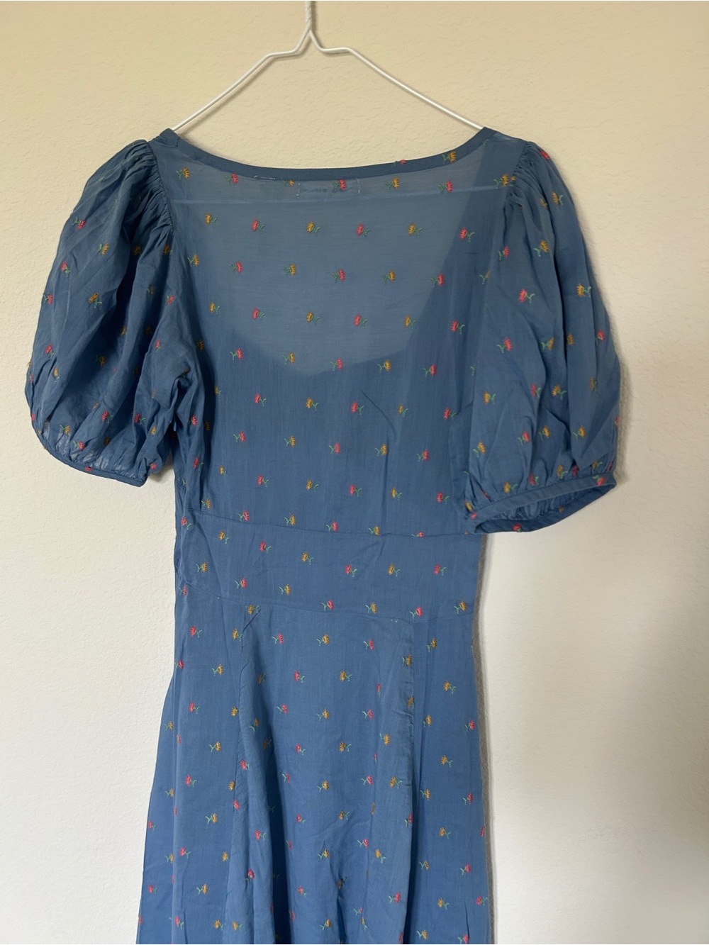 Doen Tetra Maxi Dress Ciel Carnation Embroidery Blue - Picture 8 of 9